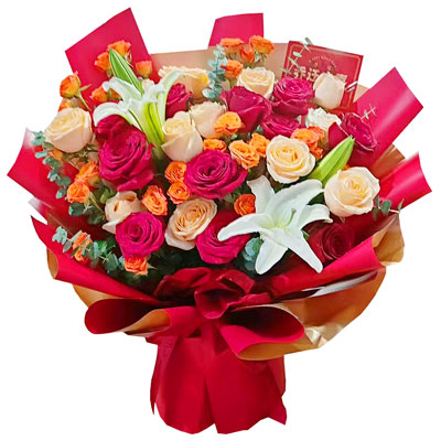 九江19朵玫瑰百合，爱情永不凋零