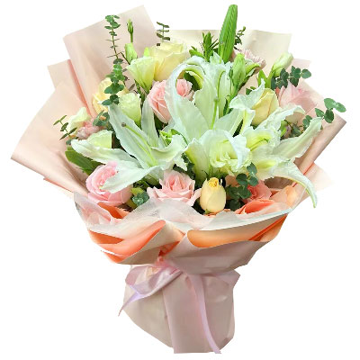 九江10朵玫瑰百合混搭，爱是难忘时刻